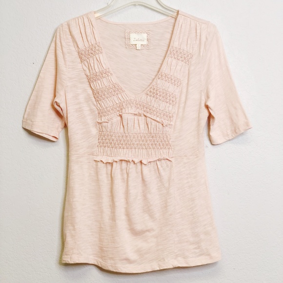 Anthropologie Tops - Anthropologie Deletta  Blush Pink Top